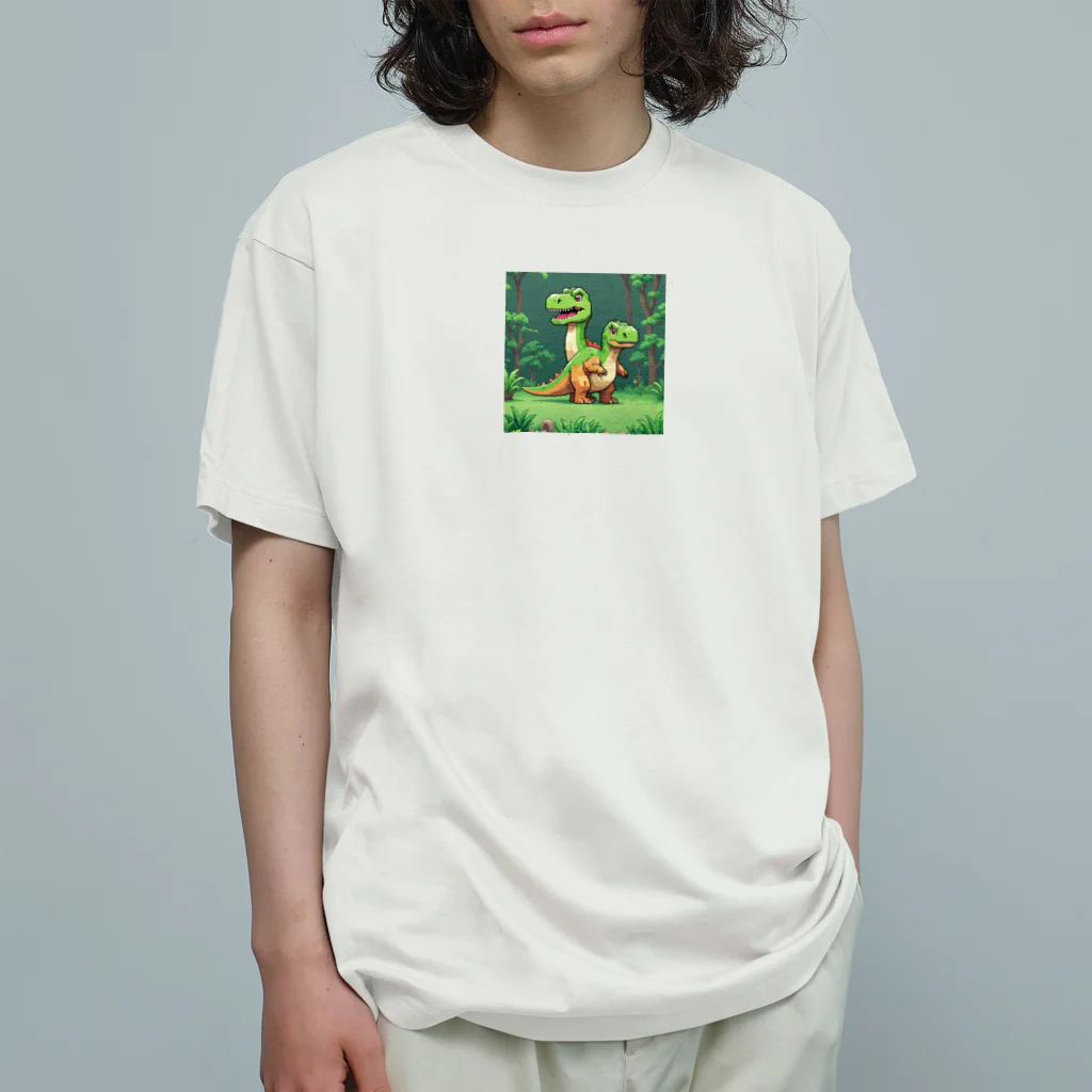 OTIRUBUTUBUTUのいきわかれ恐竜 オーガニックコットンTシャツ