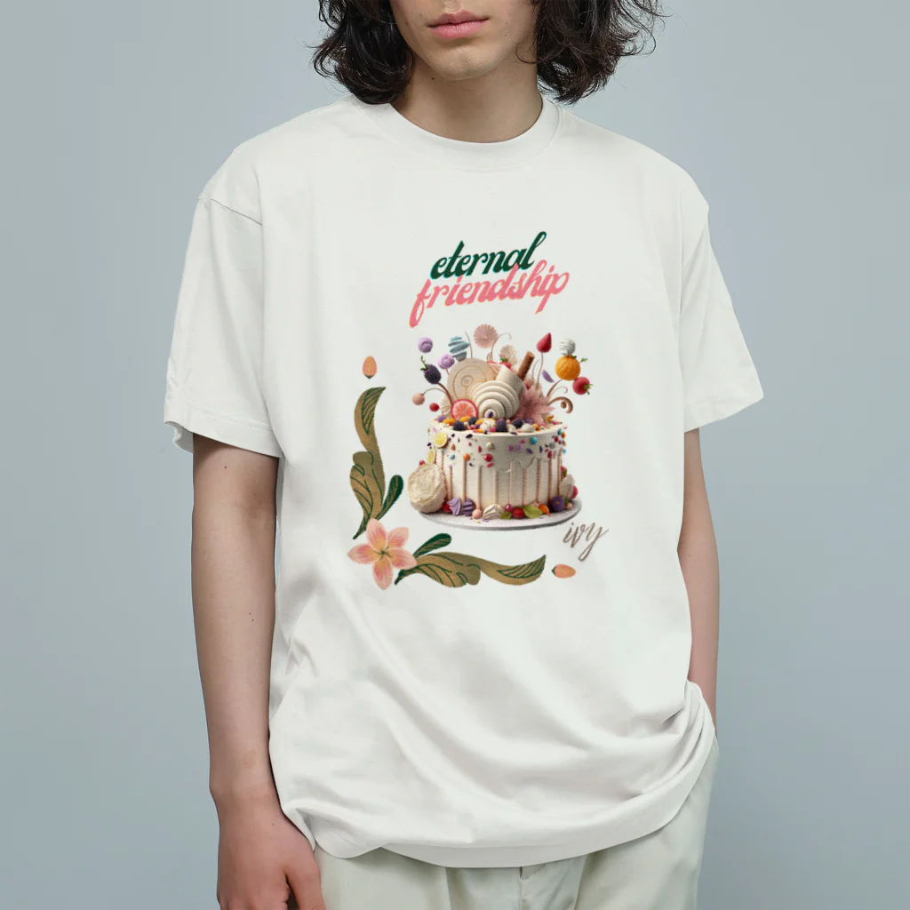 ivybloonのサプライズケーキ オーガニックコットンTシャツ