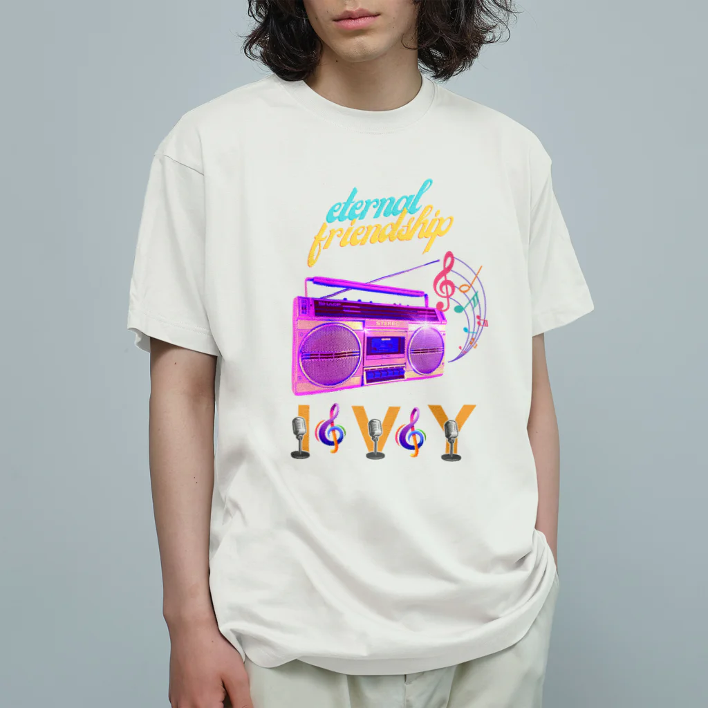 ivybloonの懐かしいラジカセ オーガニックコットンTシャツ