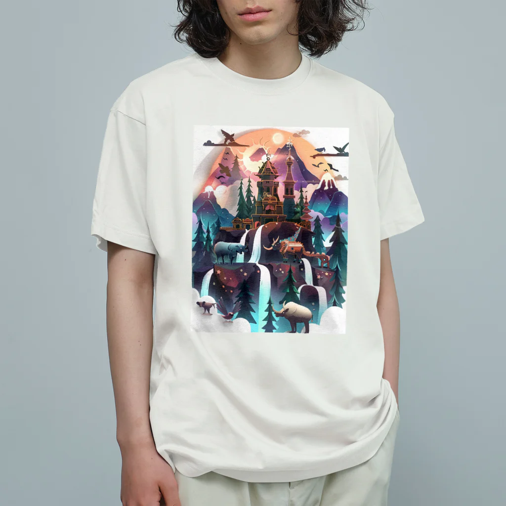 シロクマペンギンの神秘の山 Organic Cotton T-Shirt