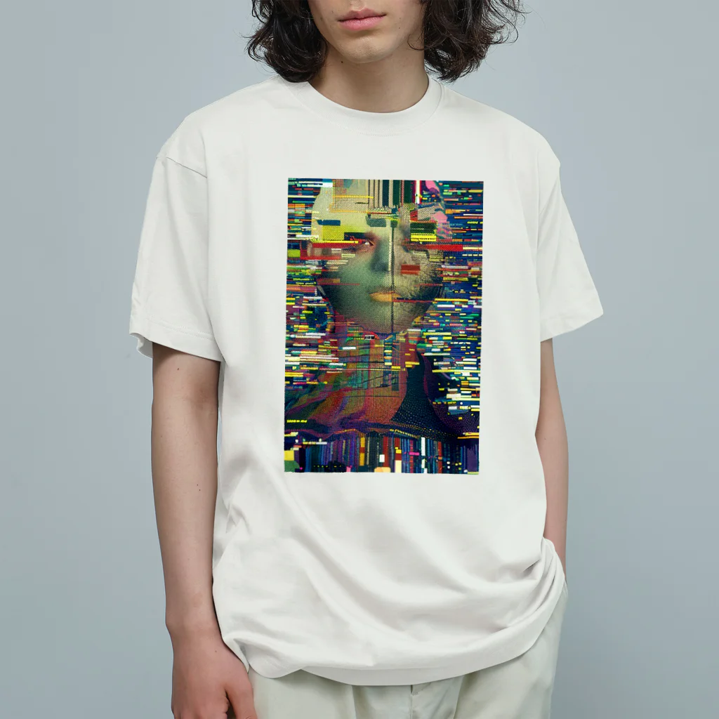 Blue planetのvol.4 glitch オーガニックコットンTシャツ