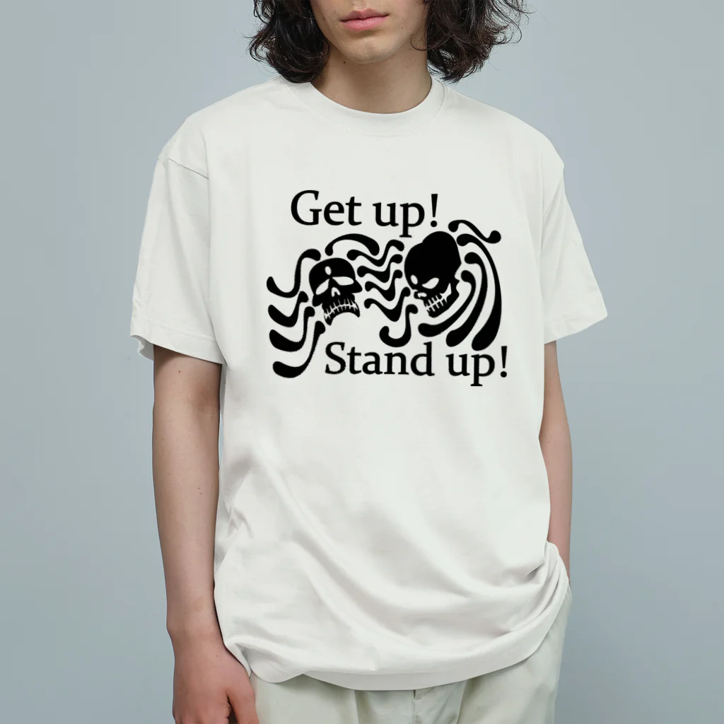 『NG （Niche・Gate）』ニッチゲート-- IN SUZURIのGet Up! Stand Up!(黒) Organic Cotton T-Shirt