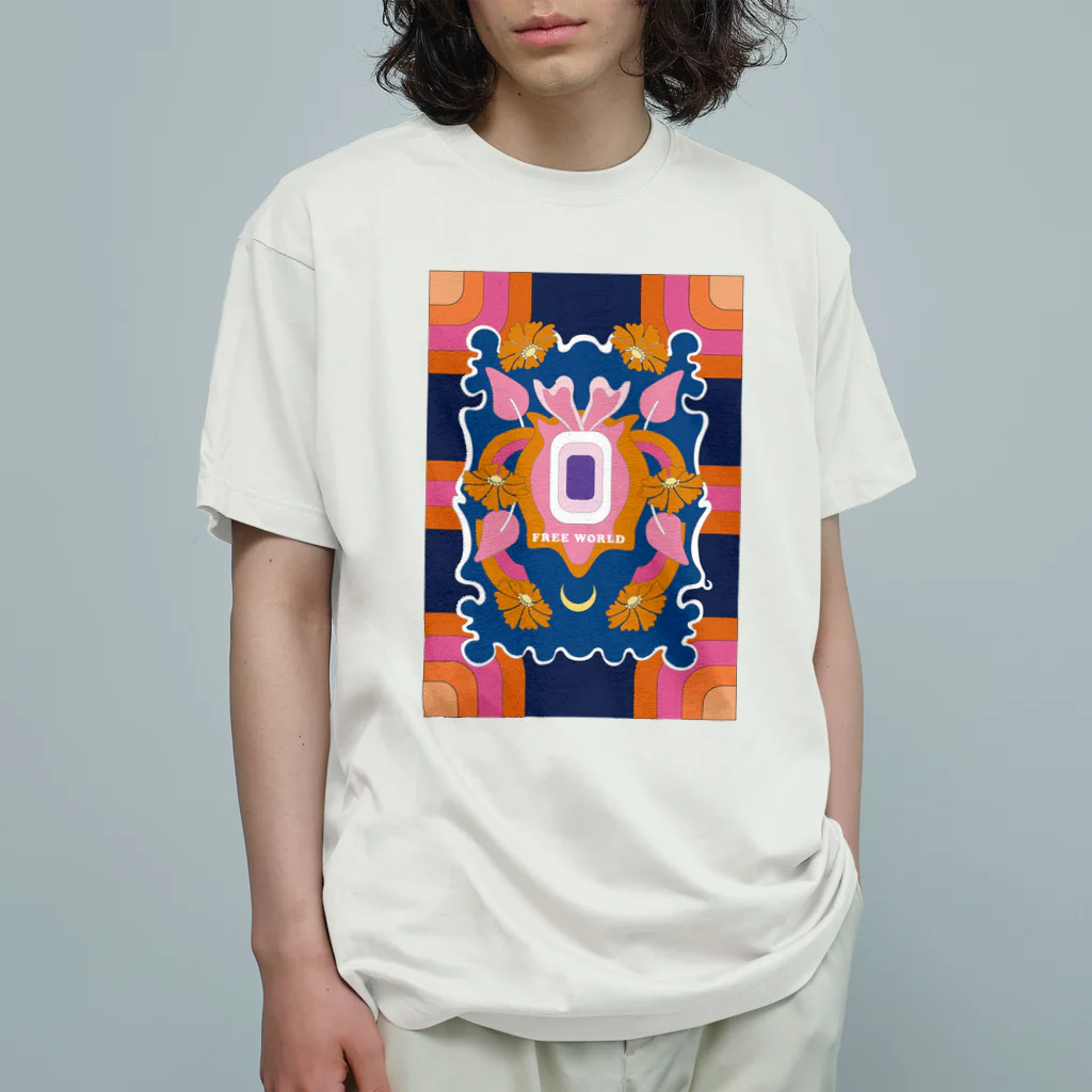 0chDesignの自由世界ー花の呼吸ー オーガニックコットンTシャツ