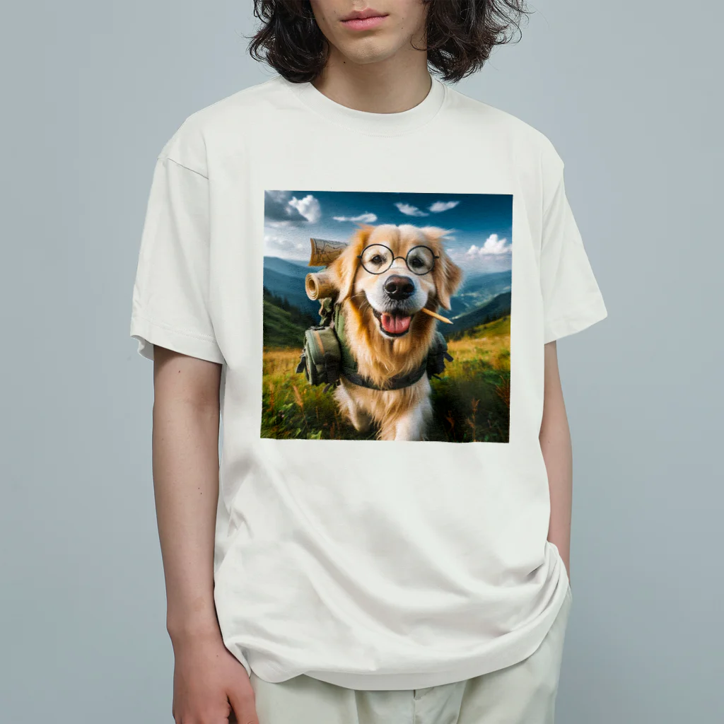 ちゃび助のメガネ犬【山犬】 オーガニックコットンTシャツ