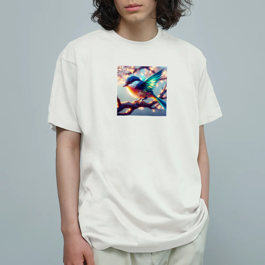 終わらない夢🌈のステンドグラスの様なカワセミ✨ オーガニックコットンTシャツ