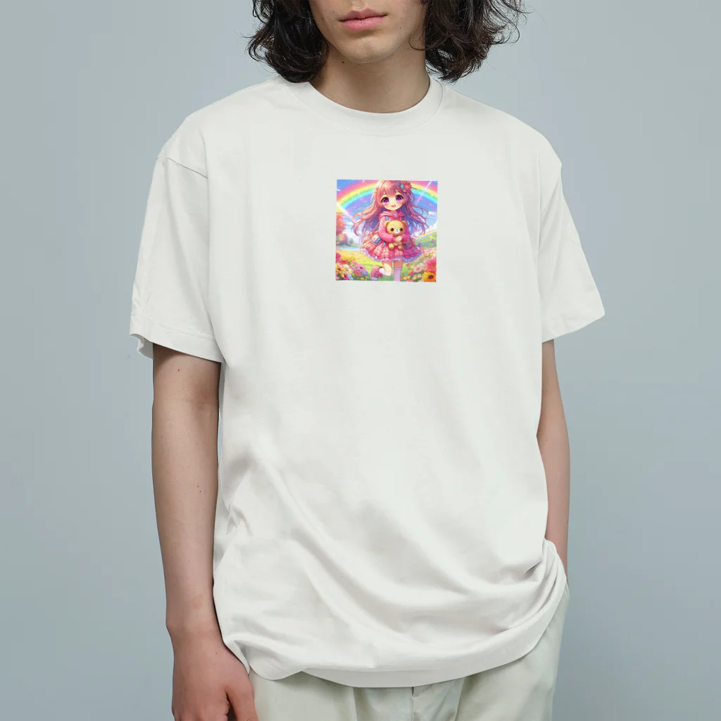 aaammmamのロリ　少女　ピンク髪 オーガニックコットンTシャツ