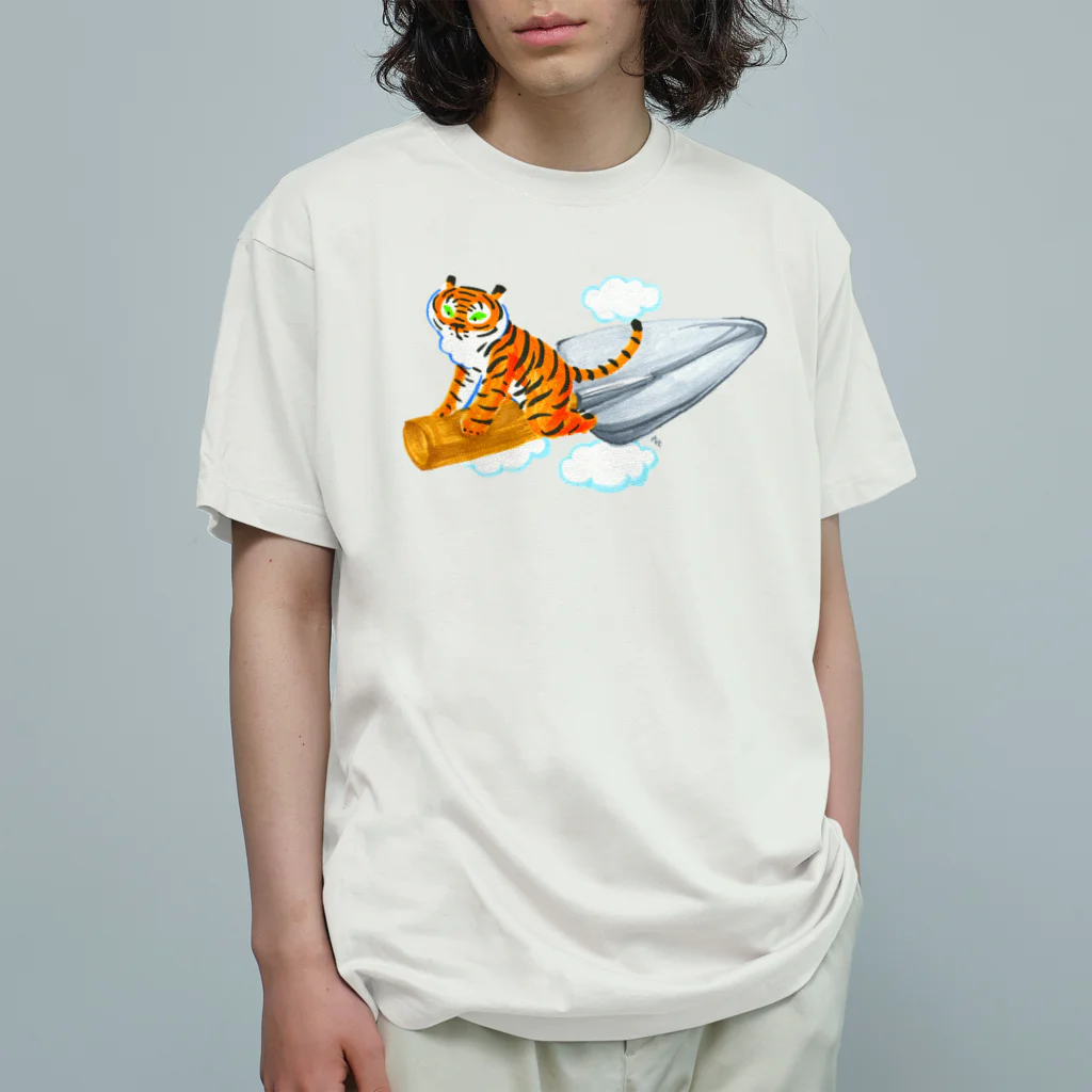 segasworksのスコップ（移植ゴテ）とトラちゃん Organic Cotton T-Shirt