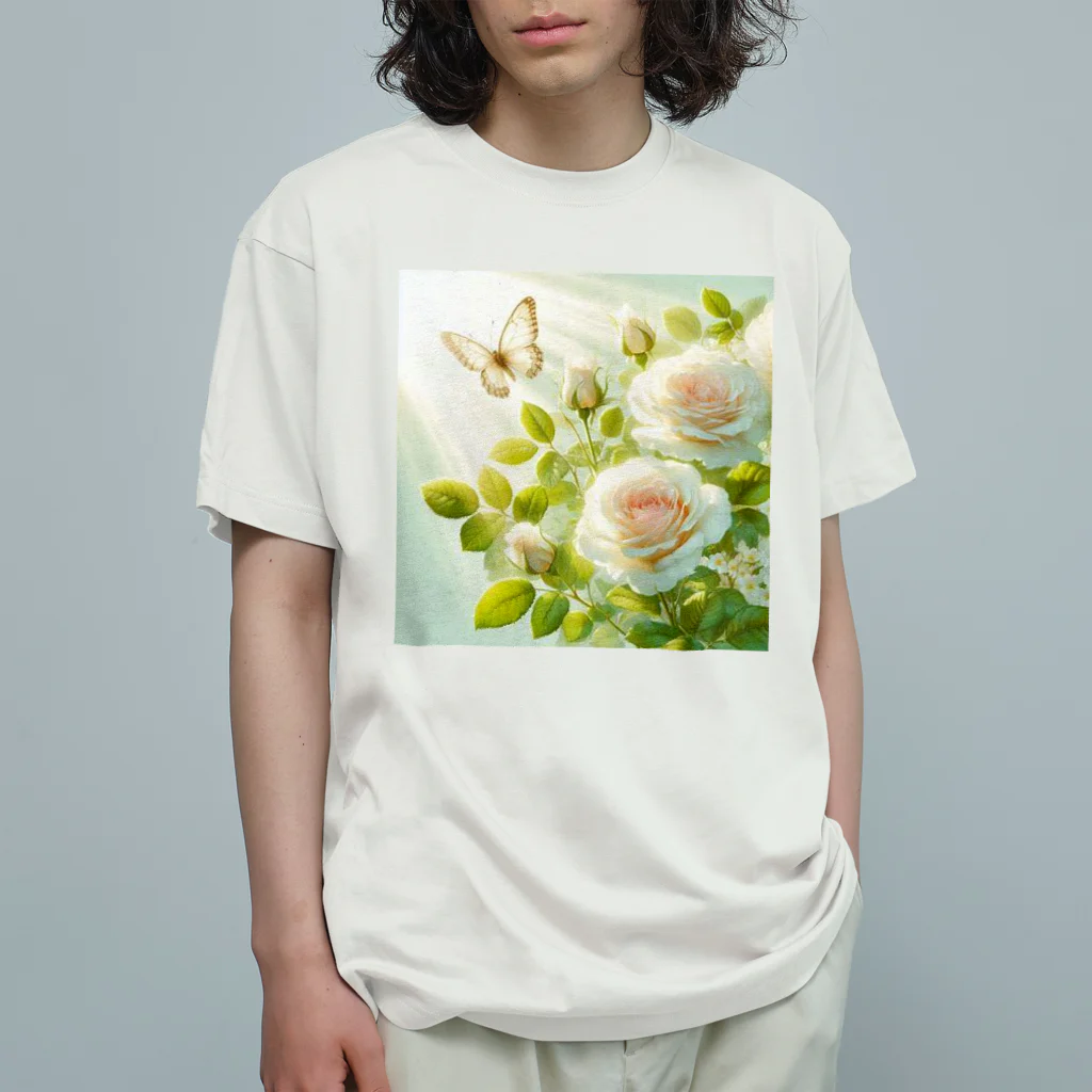 Rパンダ屋の「白薔薇」グッズ Organic Cotton T-Shirt