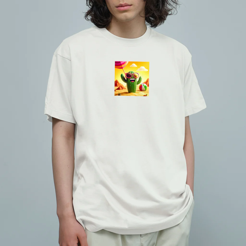 KIglassesの「サングラスをかけたハッピーなサボテン - 砂漠の陽気な仲間！ Organic Cotton T-Shirt
