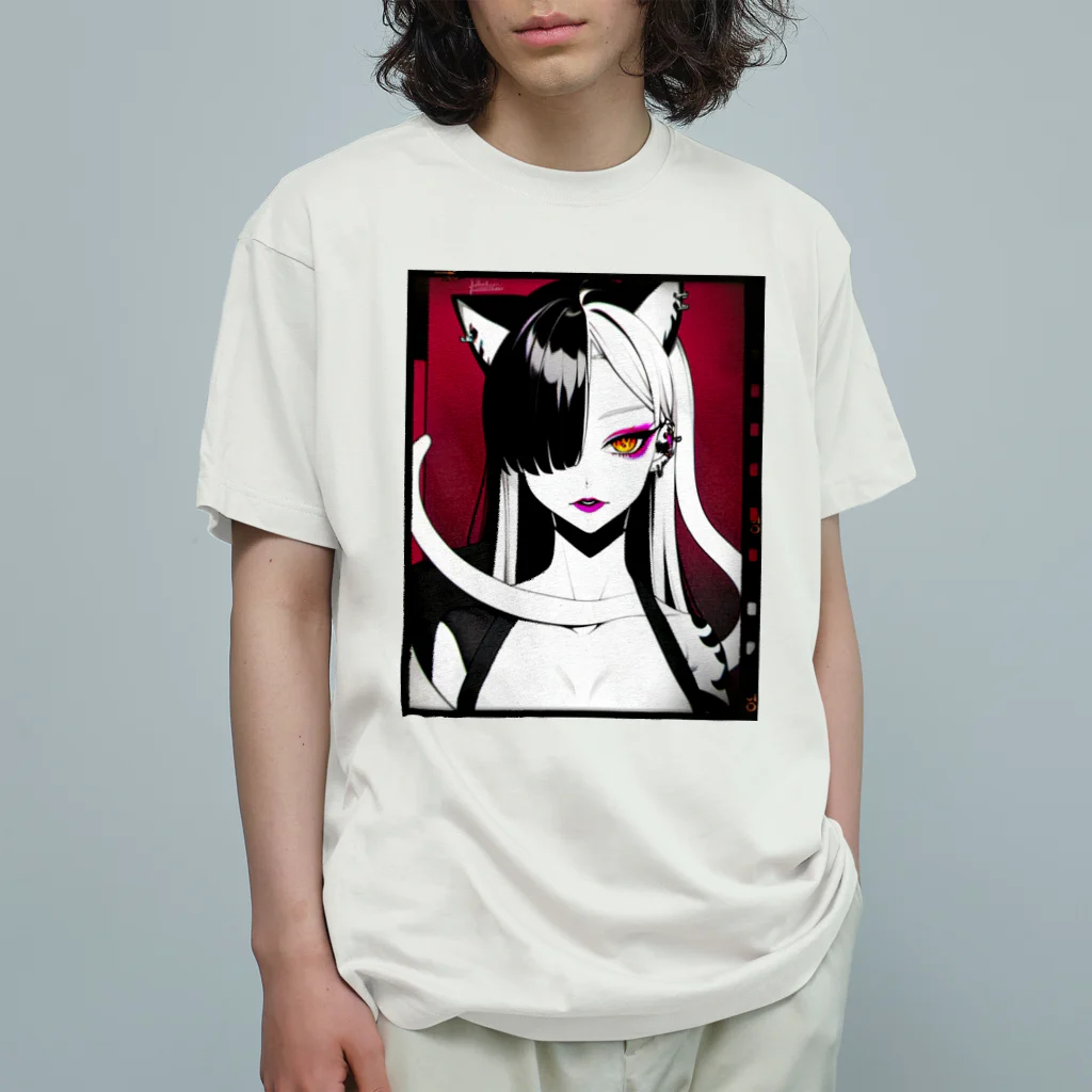 momonekokoの白蛇と獣耳の女性 オーガニックコットンTシャツ