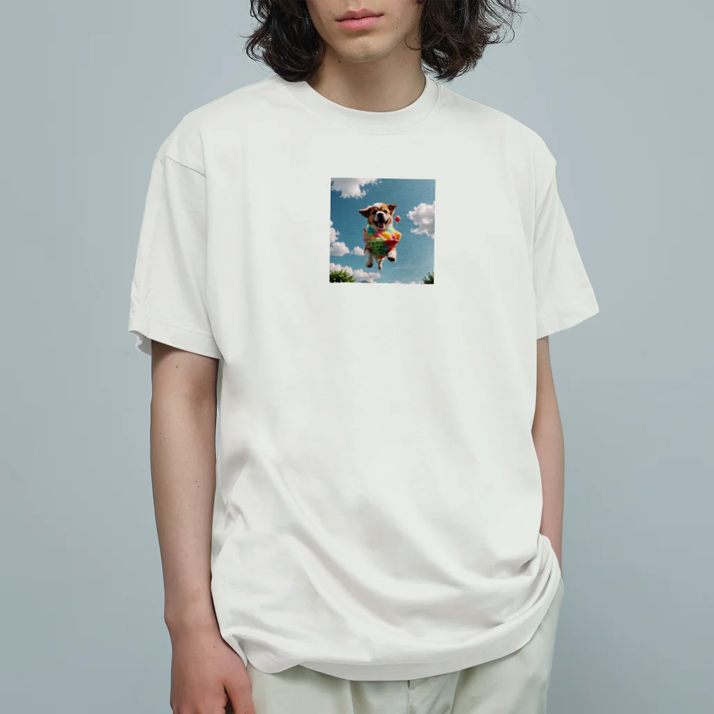 pezupezuの空飛ぶワンダフル犬 Organic Cotton T-Shirt