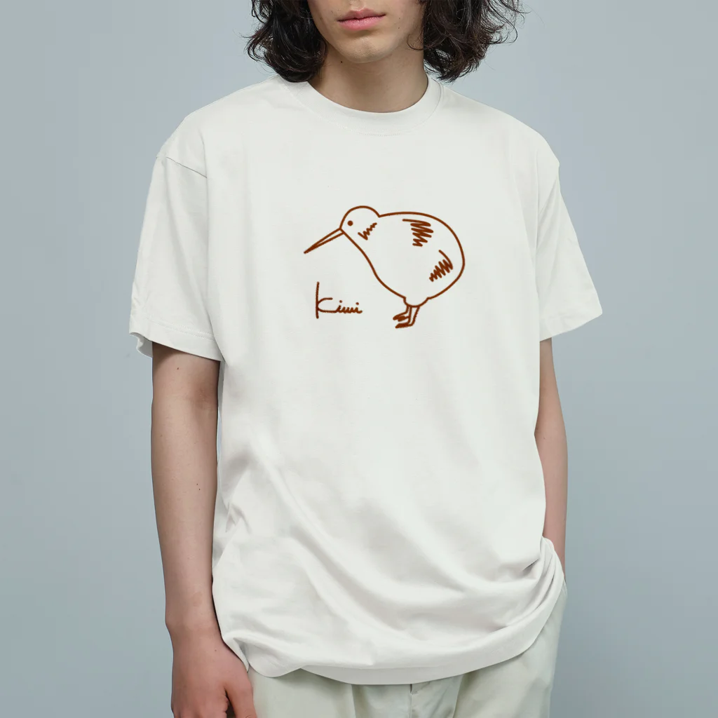 yurimarimoのゆるっとキーウィ Organic Cotton T-Shirt