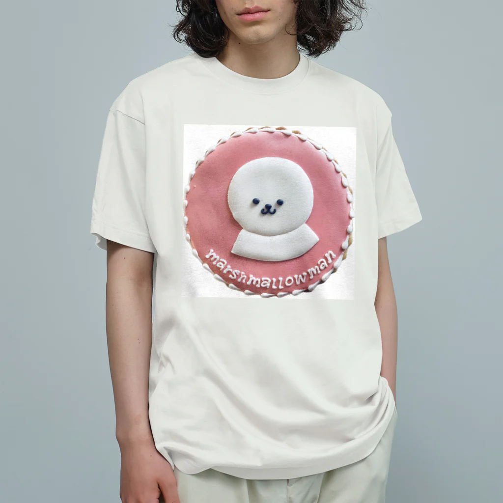 マシュマロマンのマシュマロマン公式　ビションフリーゼ  オーガニックコットンTシャツ