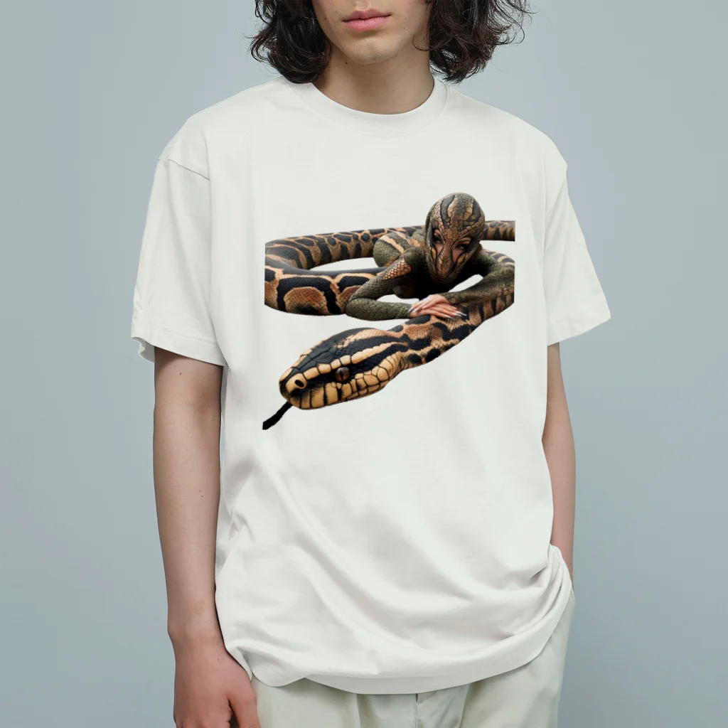 reptilesの怪人ヘビ女 オーガニックコットンTシャツ