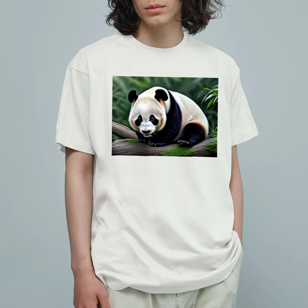 ジャパネットケフィアの竹の達人パンダ Organic Cotton T-Shirt