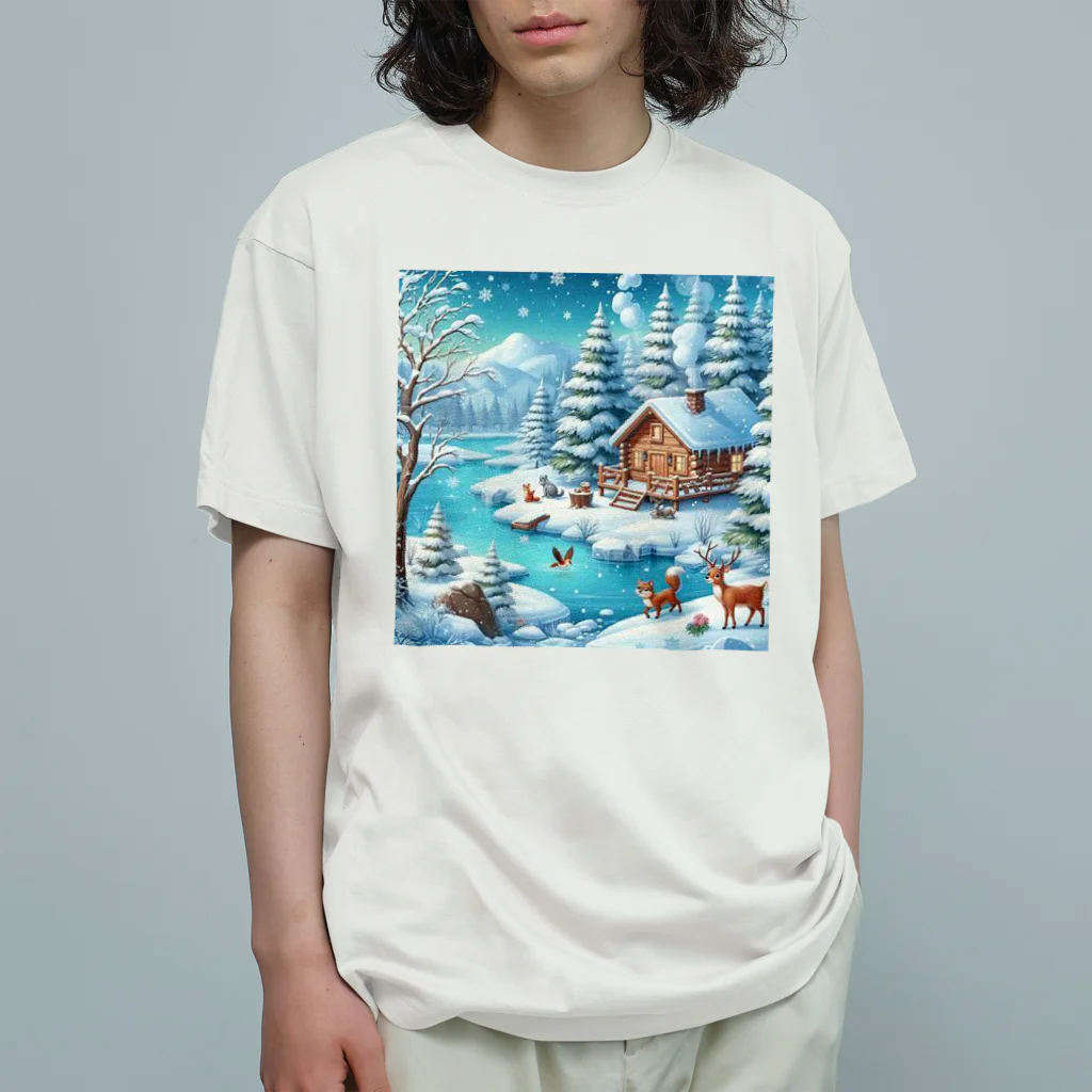 Rパンダ屋の「冬風景グッズ」 Organic Cotton T-Shirt