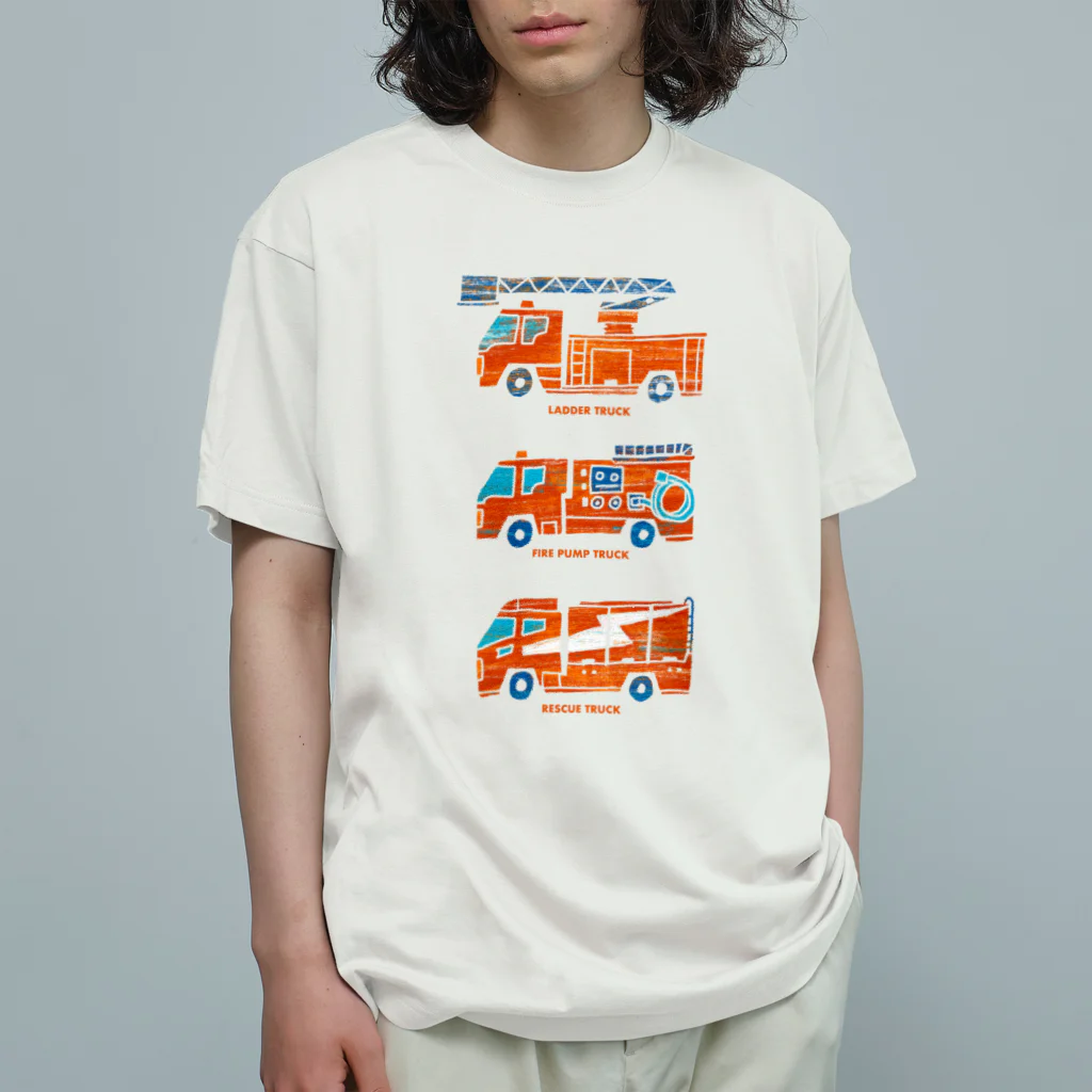 watasackの消防車（はしご車、ポンプ車、レスキュー車） Organic Cotton T-Shirt