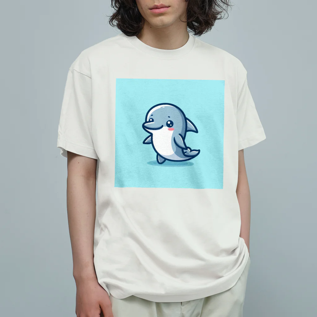 mh03のイルカのルカちゃん オーガニックコットンTシャツ