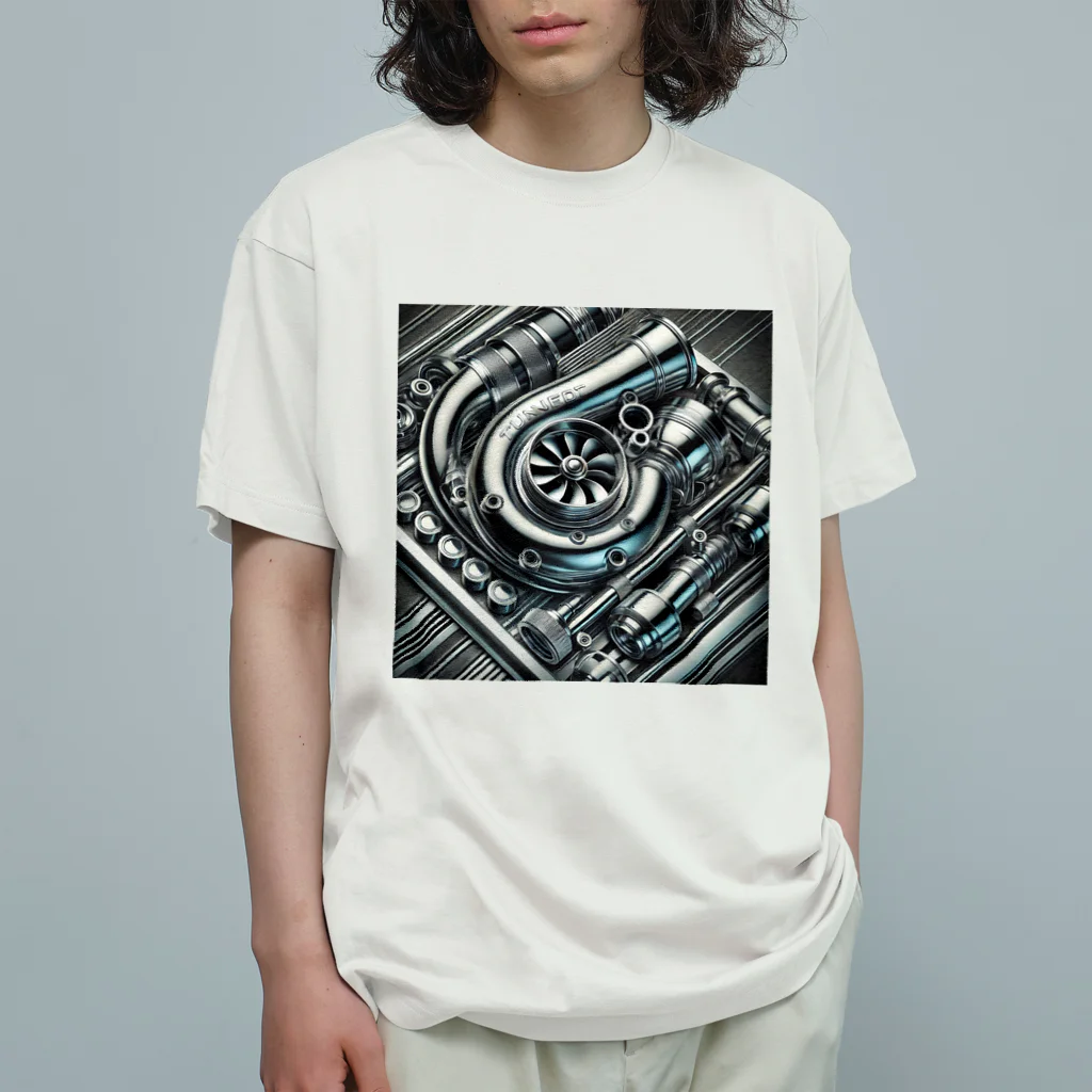 the blue seasonのチューニングパッション：精密な自動車パーツのアート オーガニックコットンTシャツ