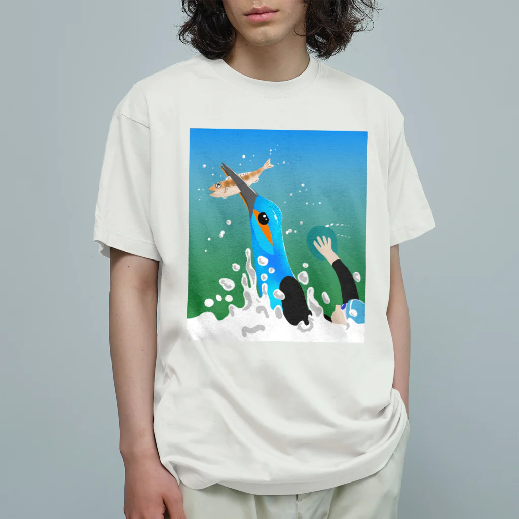 deepsterのカワセミ オーガニックコットンTシャツ