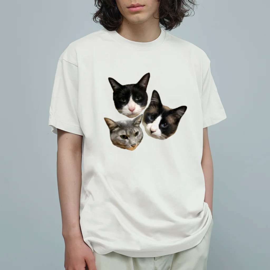 N&P storeの3ニャンズ オーガニックコットンTシャツ