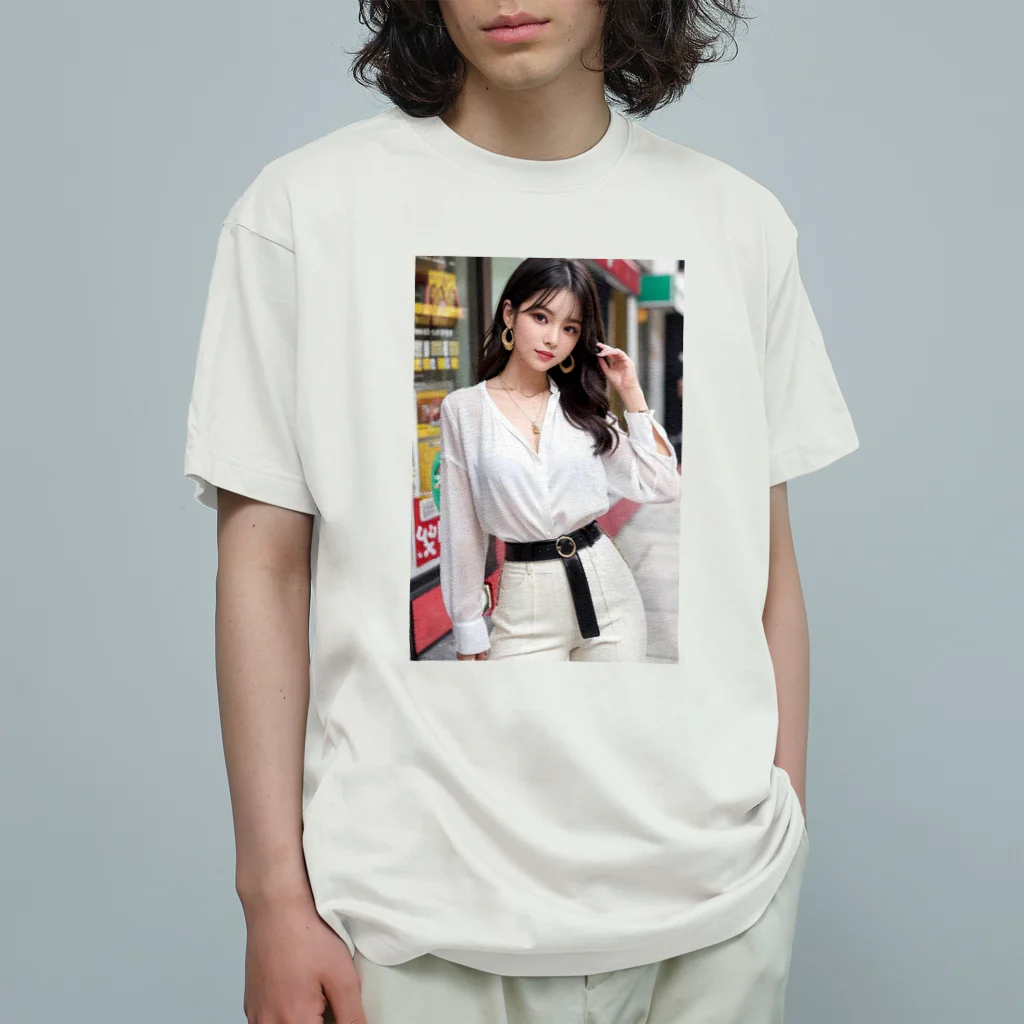 AI美女グラビアアートのおしゃれ美女はいかが？ オーガニックコットンTシャツ