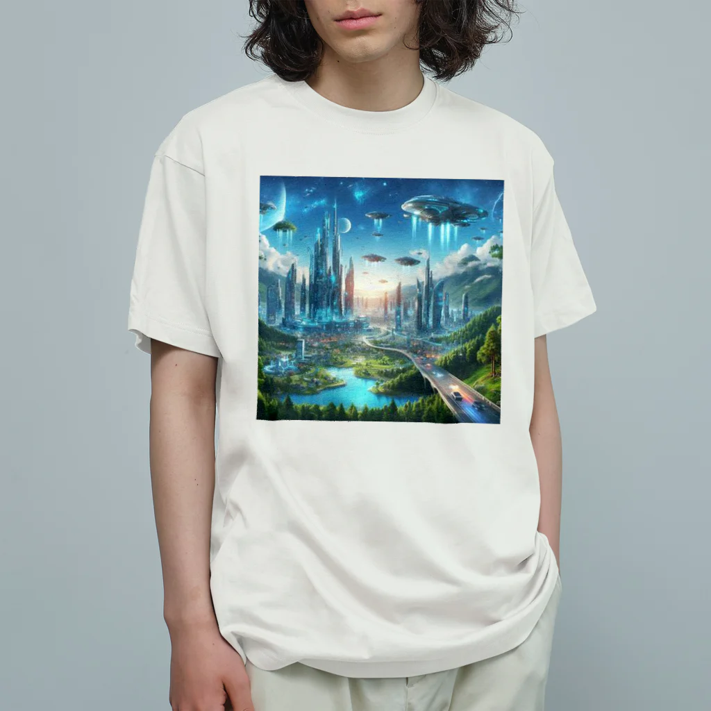Rパンダ屋の「近未来風景グッズ」 オーガニックコットンTシャツ