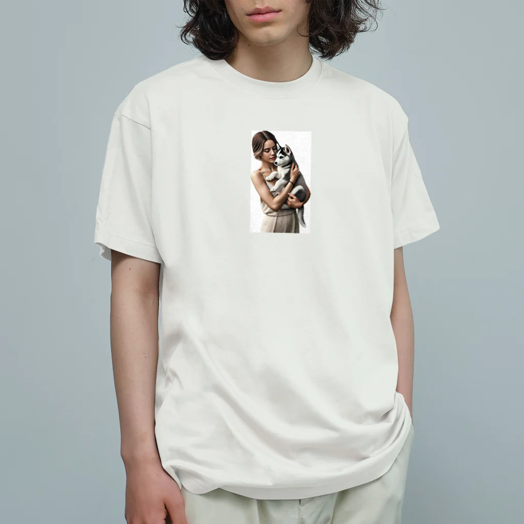 やまけんのかわいさ満点！子犬のハスキー！ Organic Cotton T-Shirt