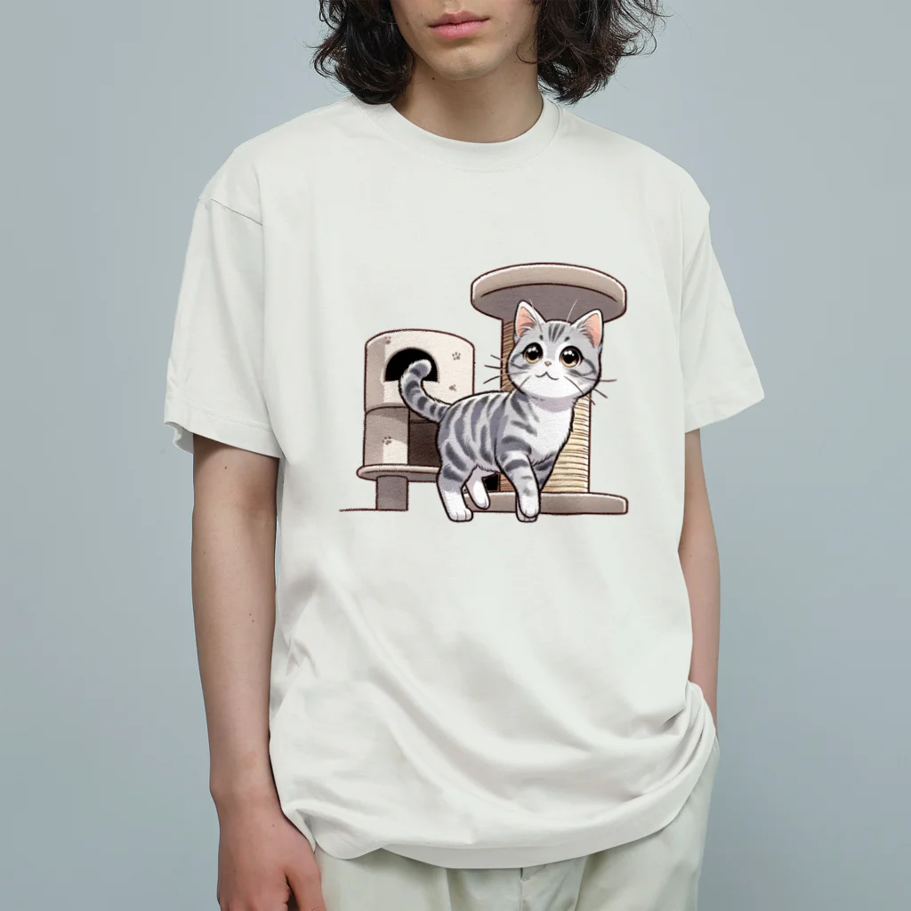 チェリモヤのねこタワー の 猫 Organic Cotton T-Shirt