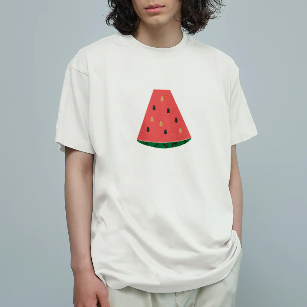 ぴんくのくまとおやつ時間のひとくちすいか Organic Cotton T-Shirt