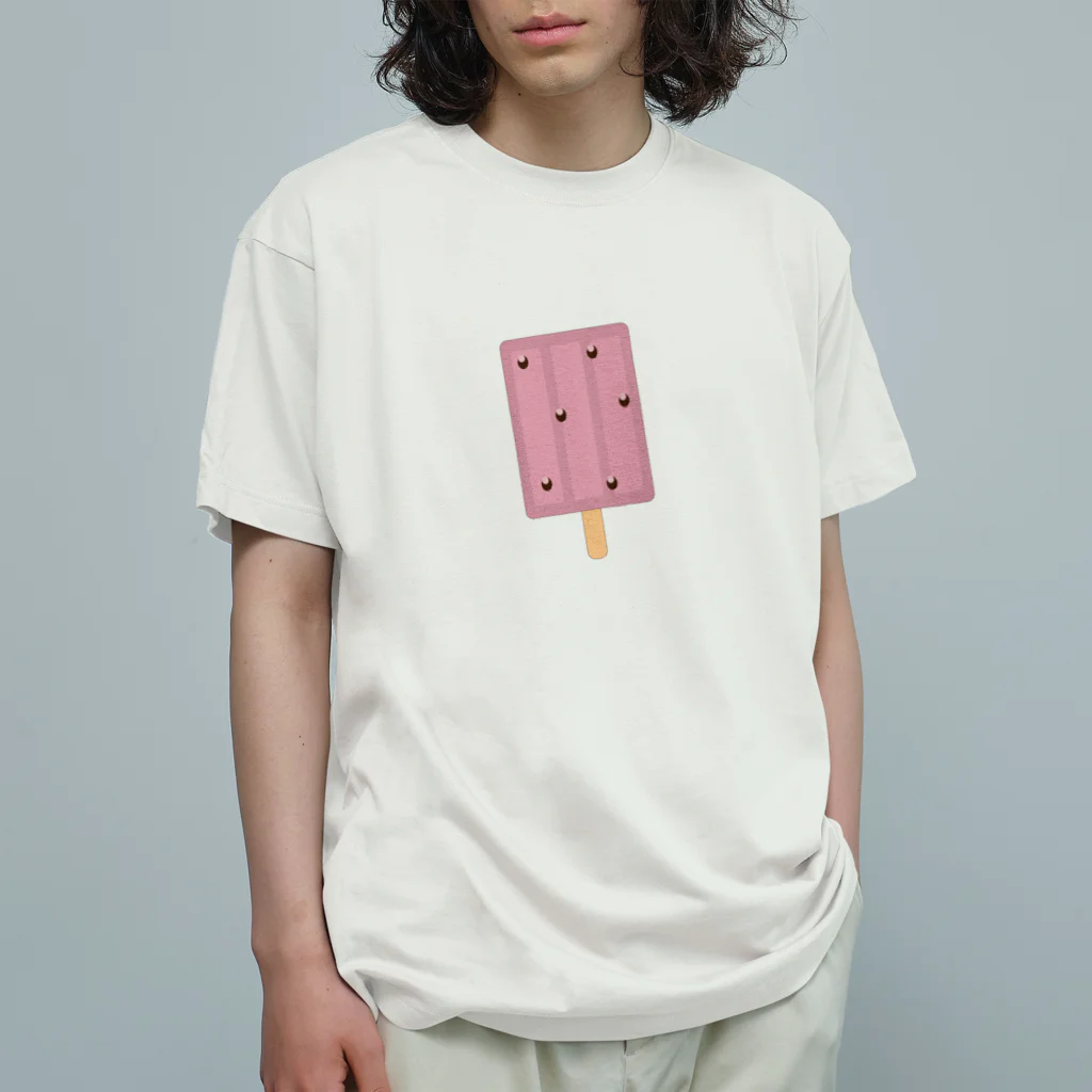 ぴんくのくまとおやつ時間のあずきのアイス Organic Cotton T-Shirt