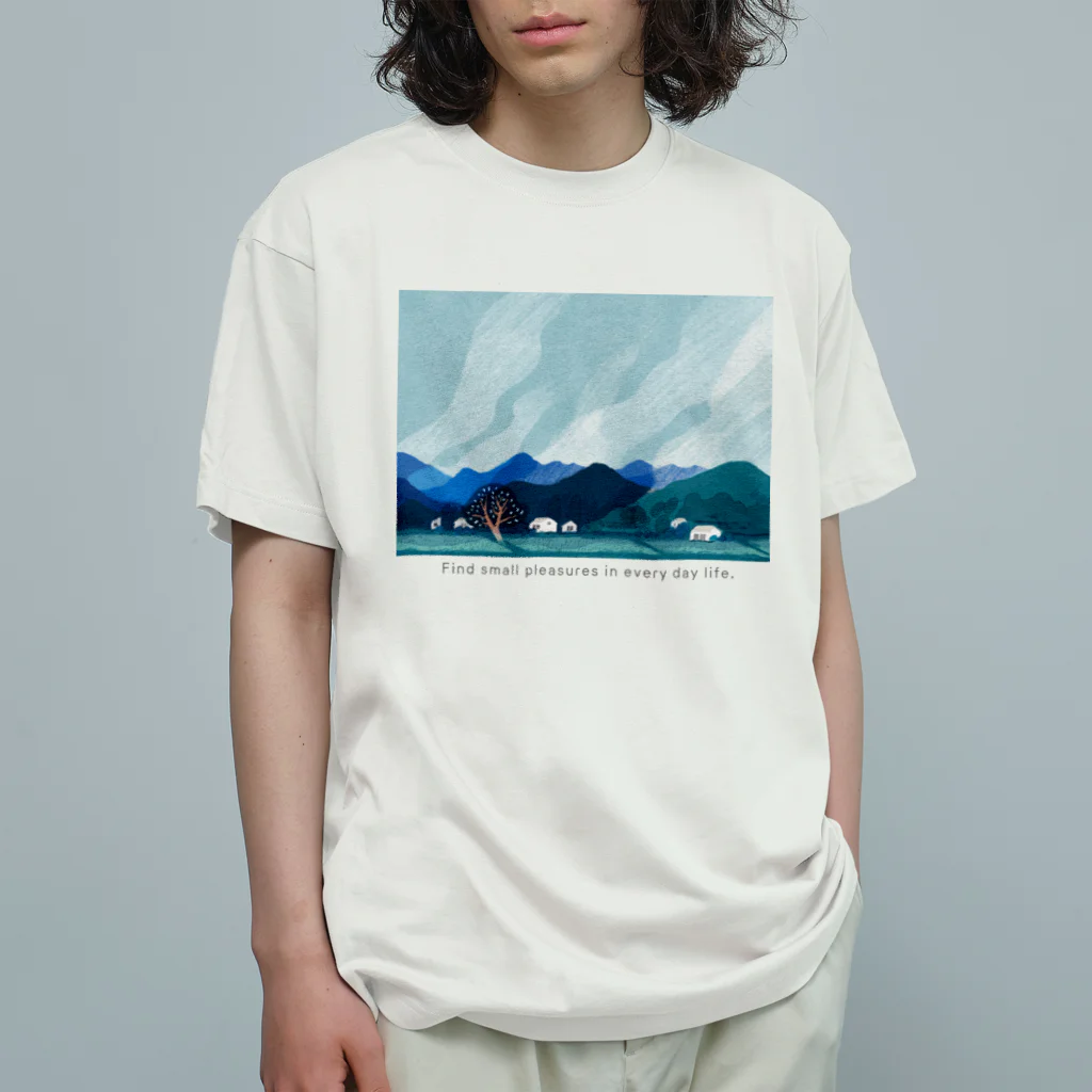 Nakanoemiの山のある風景 オーガニックコットンTシャツ