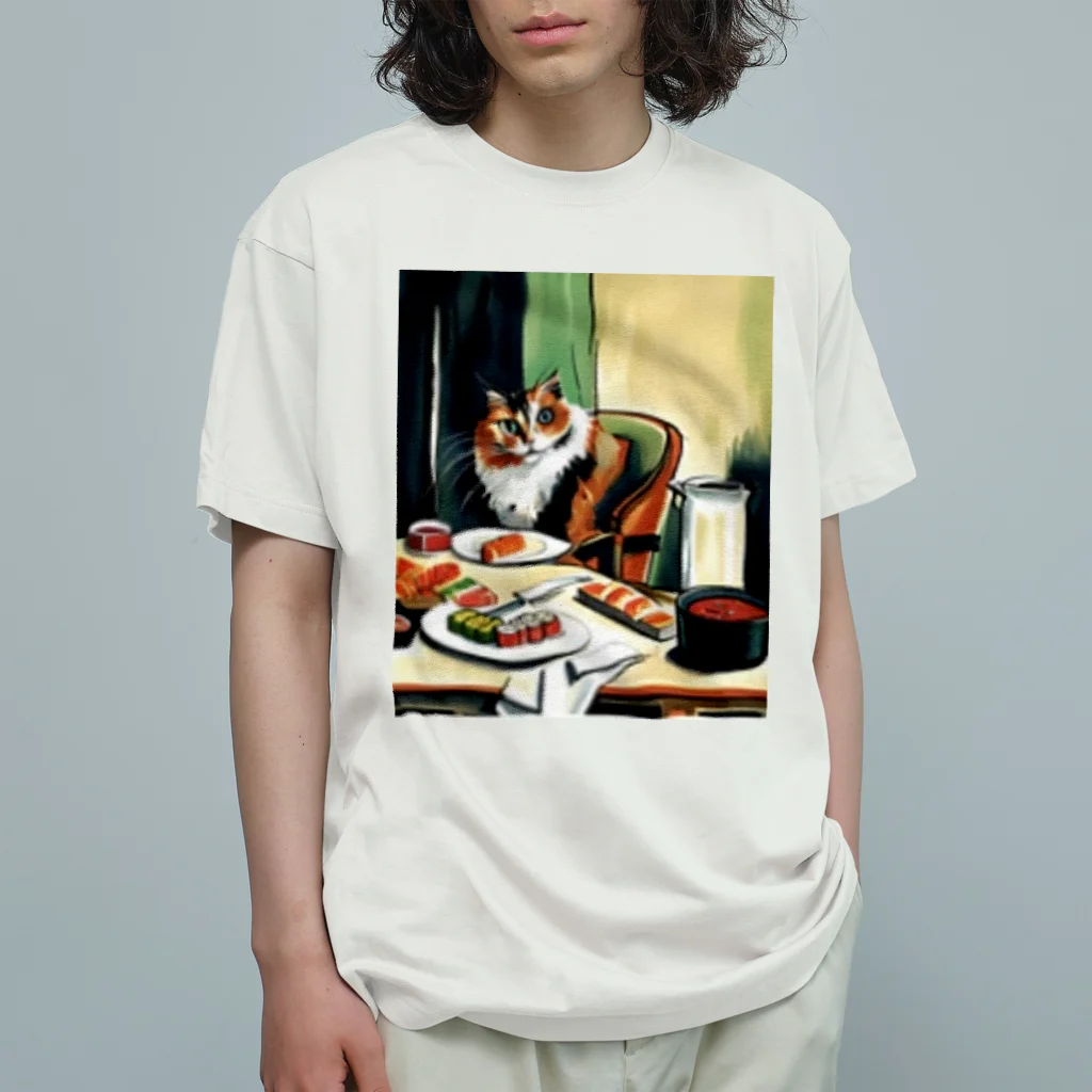 Ppit8のI love Sushi!! オーガニックコットンTシャツ