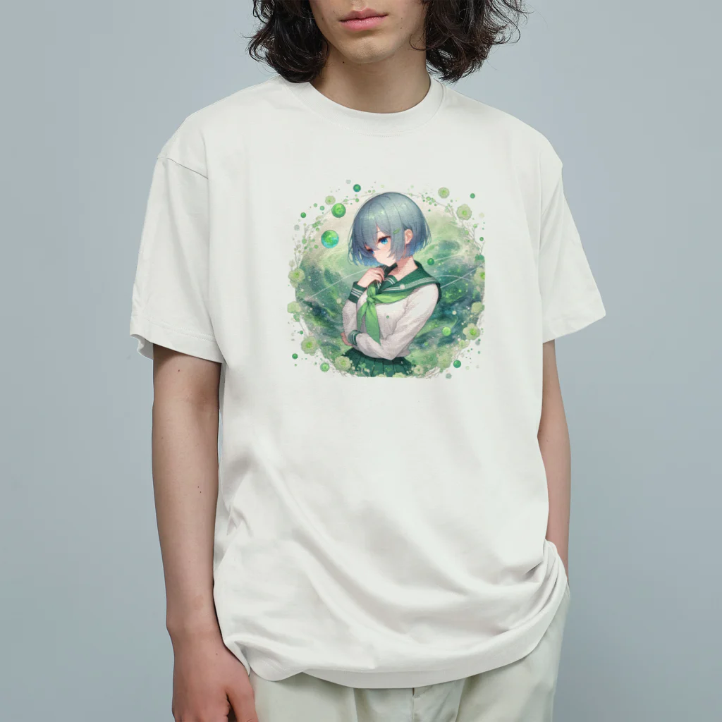 ゆめのかすずめの翠と緑 Organic Cotton T-Shirt