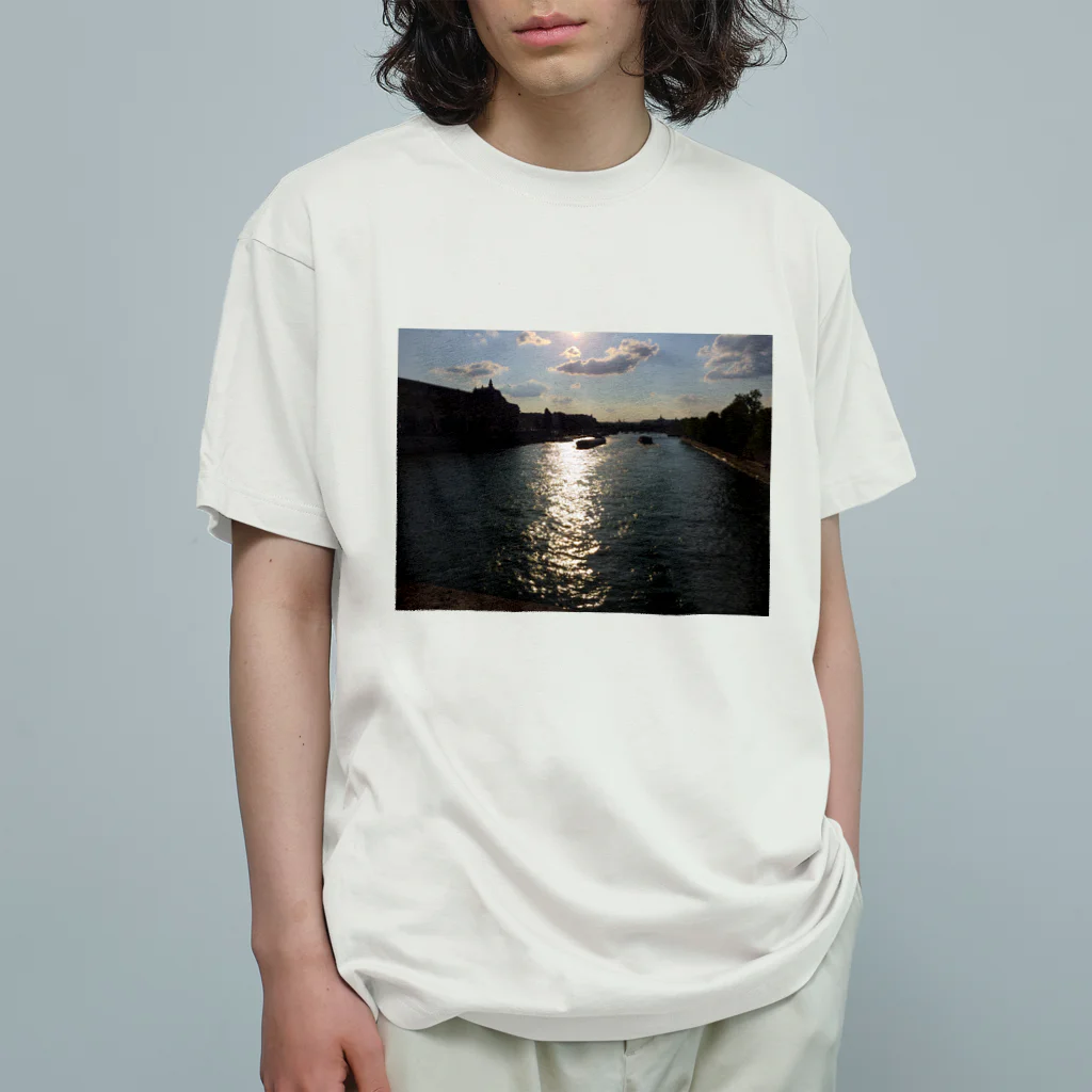 nightwalkerのパリのセーヌ川 Organic Cotton T-Shirt