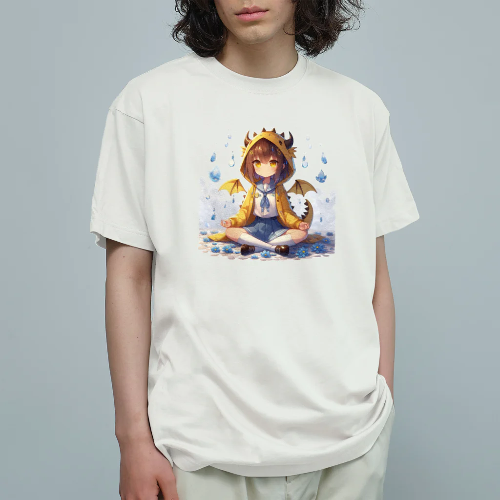 dramusumeのドラ娘、瞑想す オーガニックコットンTシャツ