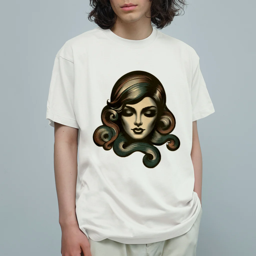 Hakoniwa1144のヴィンテージ風プリント Organic Cotton T-Shirt