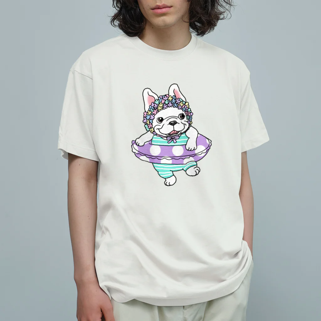 2216studioのわーい、夏だよー！のフレブルちゃん。 オーガニックコットンTシャツ