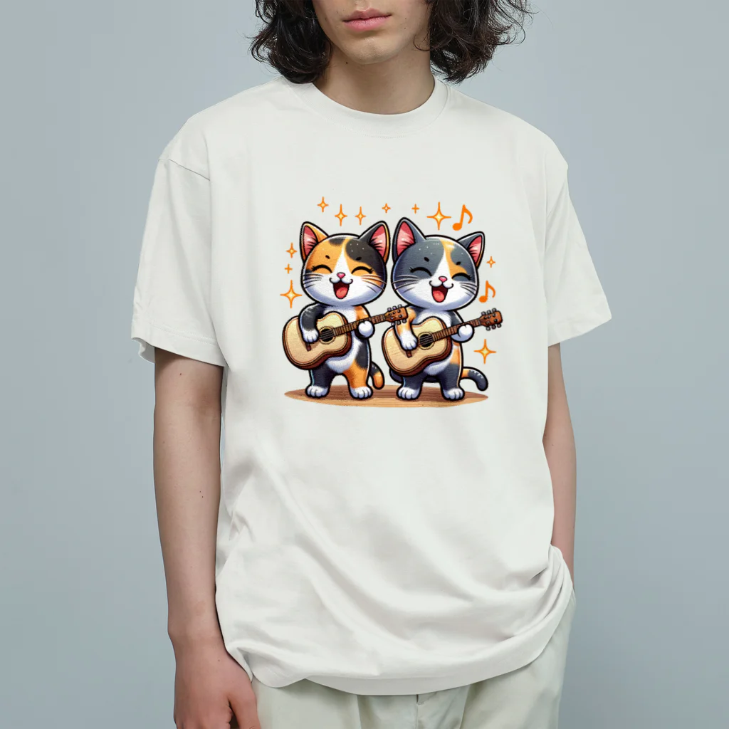 チェリモヤのねこコーラス 13 オーガニックコットンTシャツ