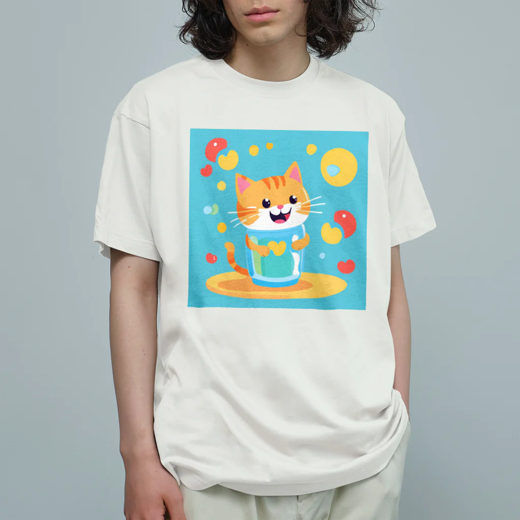 はなにゃんのおうちのおいしソーダ！ オーガニックコットンTシャツ