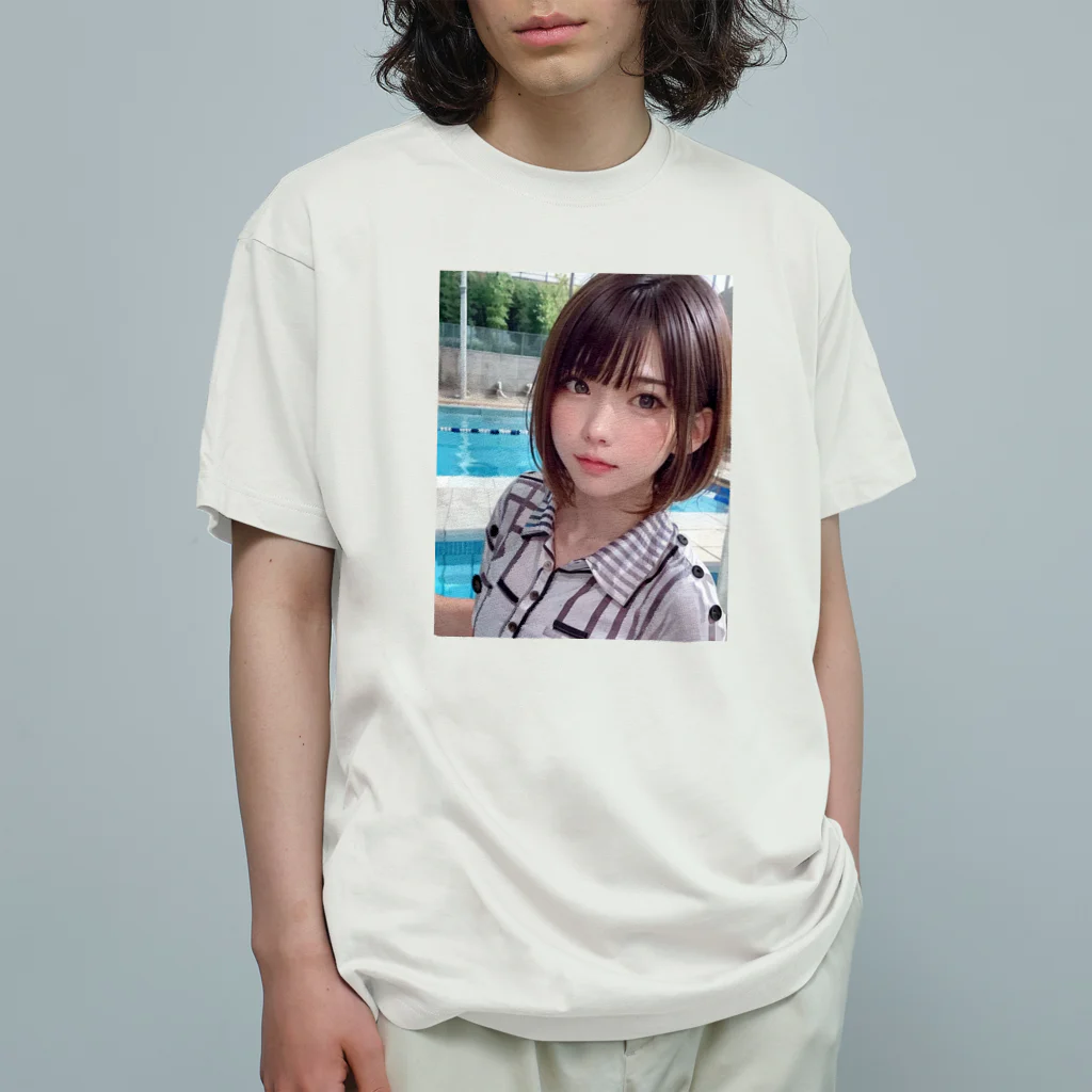 AI美女ワールドのプールサイド Organic Cotton T-Shirt