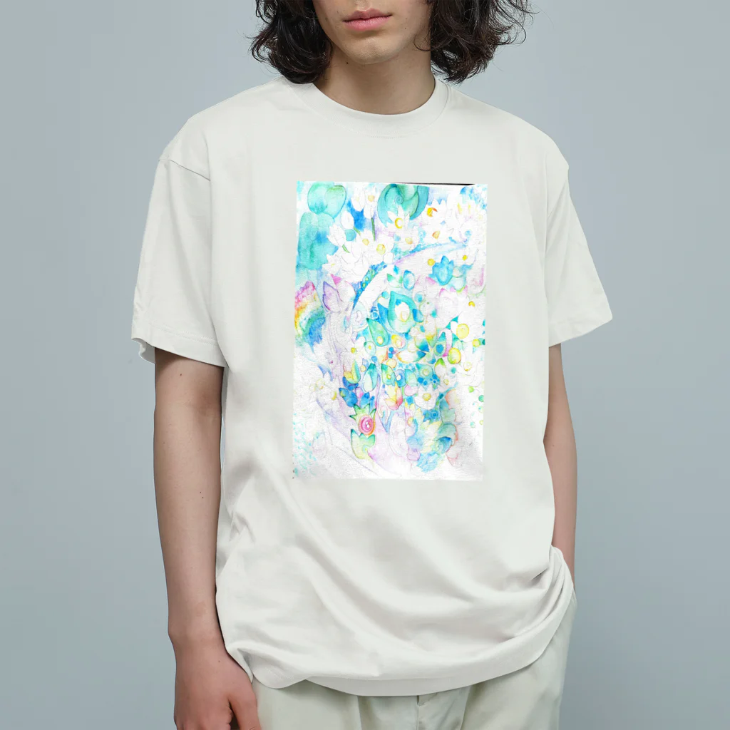 白蓮画伯の白い蓮のおりゅうちゃん Organic Cotton T-Shirt