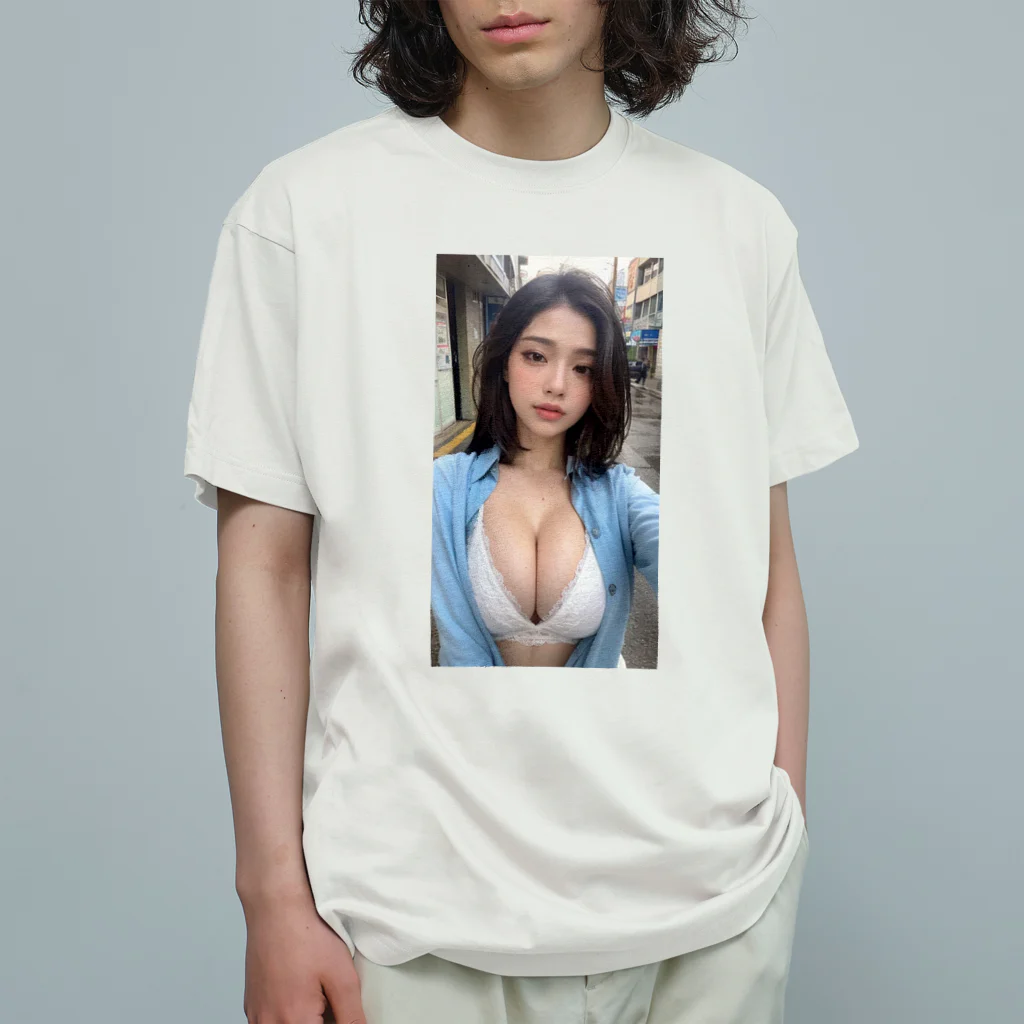 AI美女ワールドのクール オーガニックコットンTシャツ