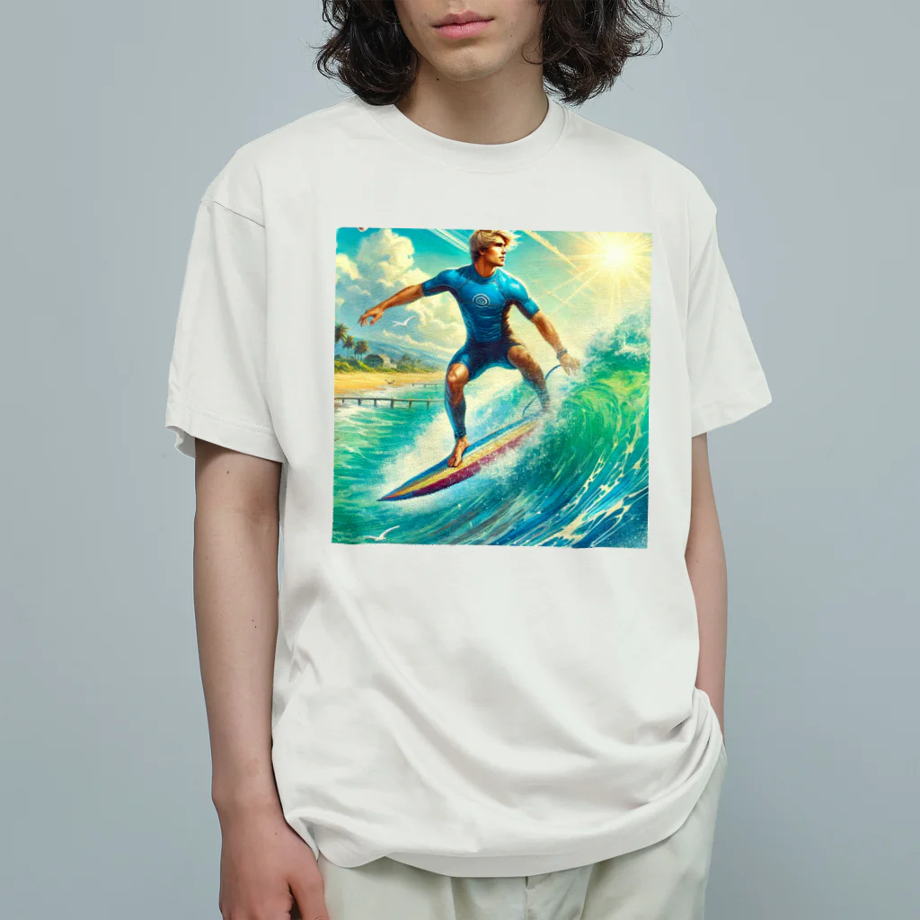 mitsuhiroのサーフィン男子 Organic Cotton T-Shirt