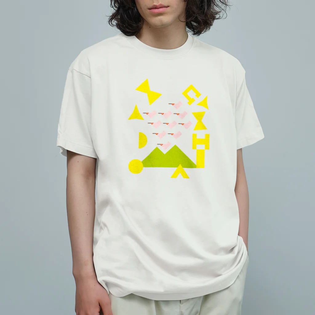 inae-doの佐渡の金山とトキ オーガニックコットンTシャツ