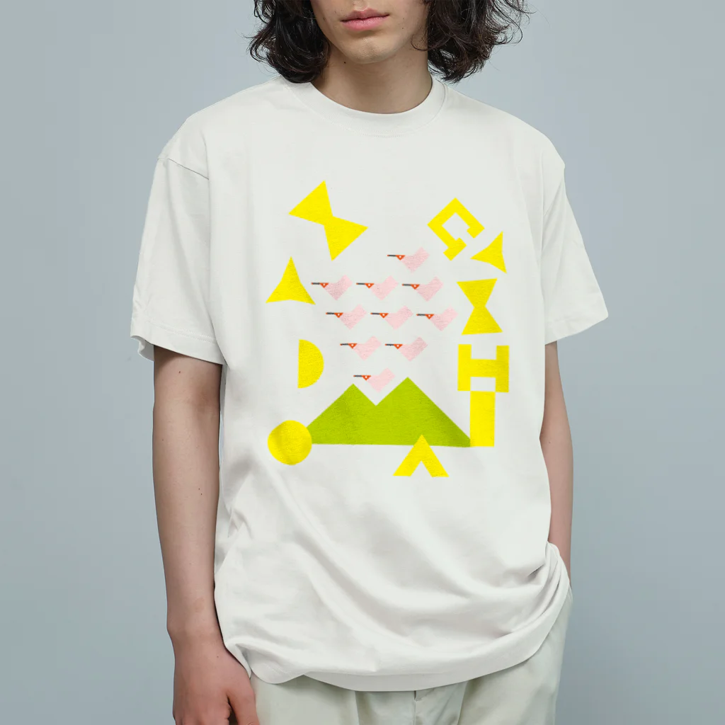 inae-doの朱鷺&佐渡金山 オーガニックコットンTシャツ