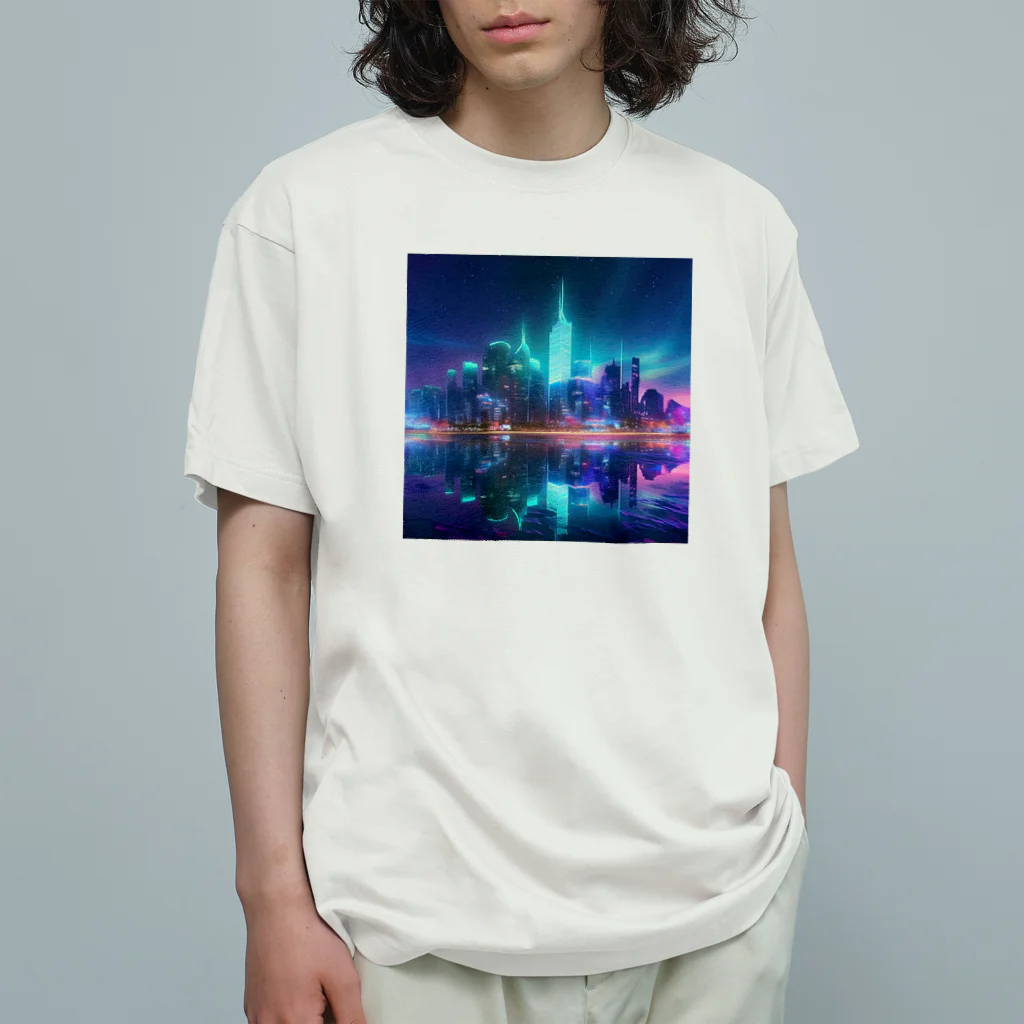 Mysycaの海辺の都市F オーガニックコットンTシャツ