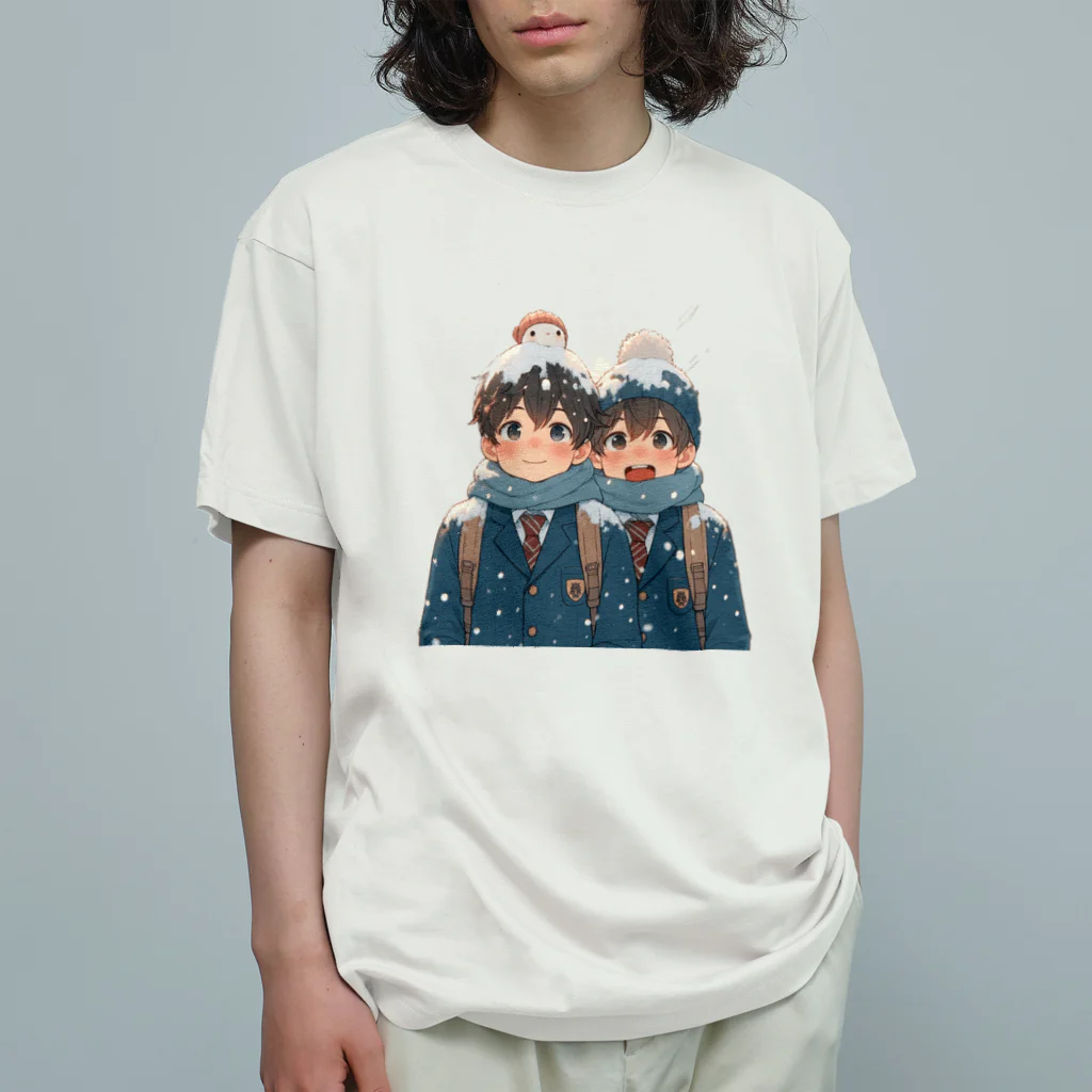 可愛い男の子イラスト販売所　By,keicyanの男の子　中学1年生　冬 オーガニックコットンTシャツ