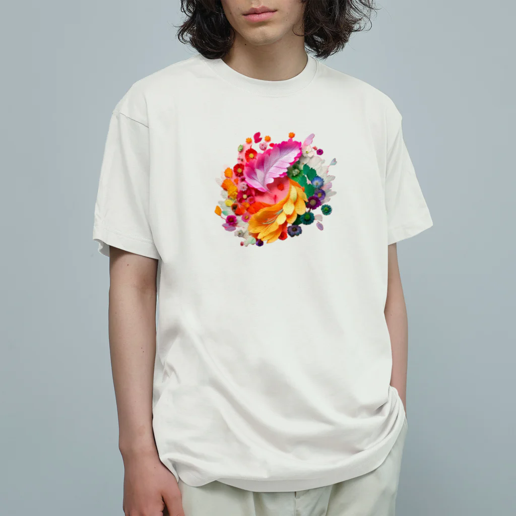 chan-takehaniの花のハーモニー オーガニックコットンTシャツ