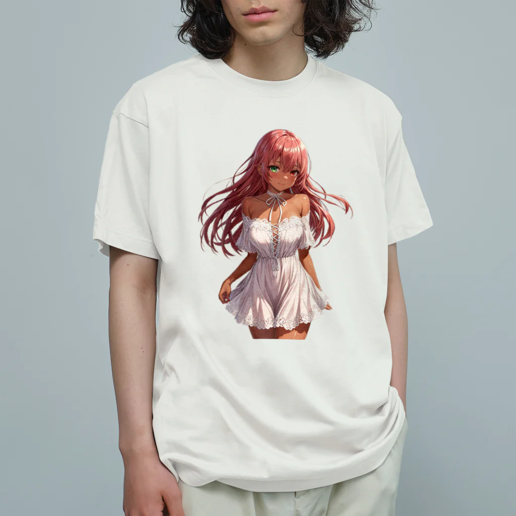 ヴィヴィオのオフショルダーレースアップワンピース Organic Cotton T-Shirt